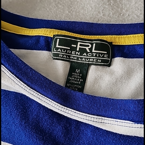 LRL Lauren Active Royal Blue Striped Sweatshirt - Picture 4 of 11